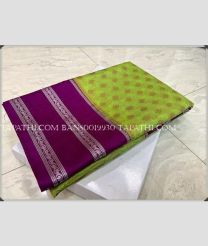 Parrot Green and Magenta banarasi sarees with All over Buttas design - BANS0019930