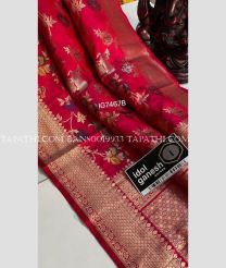 Red and Golden banarasi sarees with All over Jari design - BANS0019933