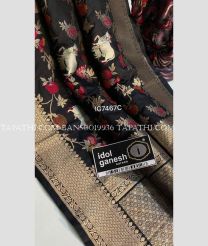 Black and Golden banarasi sarees with All over Jari design - BANS0019936