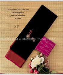 Black and Pink chettinad cotton sarees with All over Buttas design - CHTC0000081