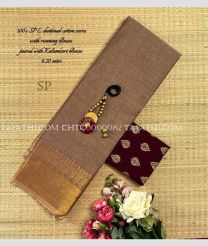 Brown and Chocolate chettinad cotton sarees with All over Buttas design - CHTC0000082