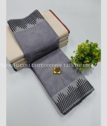 Grey and Black chettinad cotton sarees with Fancy Border design - CHTC0000109