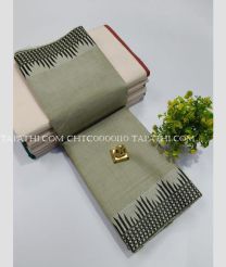 Kakhi Green and Black chettinad cotton sarees with Fancy Border design - CHTC0000110