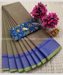grey colour chettinad cotton sarees with All over Checks design - CHTC0000140