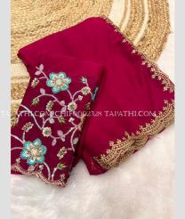 Crimson chiffon sarees with All over Embroidary design - CHIF0002328