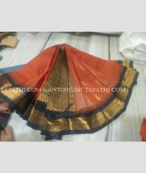 Chestnut and Black gadwal cotton sarees with All over Buttas design - GAWT0002145