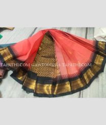 Bean Red and Black gadwal cotton sarees with All over Buttas design - GAWT0002146