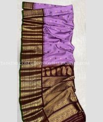 Purple and Chocolate gadwal pattu sarees with kanchi Kuttu border design - GDWP0005853