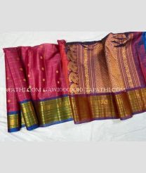 Pink and Blue gadwal sico sarees with All over Checks and Buttas design - GAWI0002010