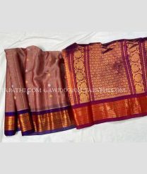 Copper and Magenta gadwal sico sarees with All over Checks and Buttas design - GAWI0002015