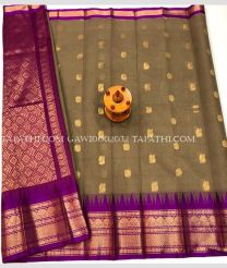 brown and light coffee colour gadwal sico sarees with Kanchi Border design - GAWI0002032