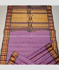 Lite Purple and Green gadwal sico sarees with All over Buttas design - GAWI0002045