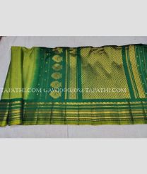 Parrot Green and Green gadwal sico sarees with All over Buttas design - GAWI0002052