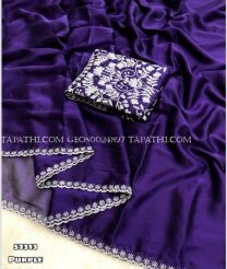 Plum Purple and Half White georgette sarees with All over Embroidary design - GEOS0024897