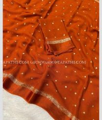 Orange and Golden georgette sarees with All over Buttas design - GEOS0024901