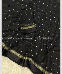 Black and Golden georgette sarees with All over Buttas design - GEOS0024902
