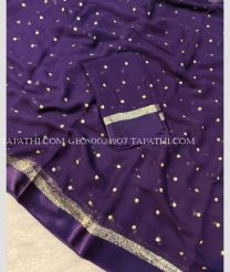 Plum Purple and Golden georgette sarees with All over Buttas design - GEOS0024907