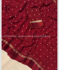Crimson and Golden georgette sarees with All over Buttas design - GEOS0024908