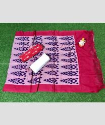 Pink and Red Combination color Ikkat Cotton Dress Materials with pure double ikat cotton dress material design