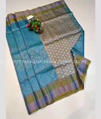 Sky Blue and Grey kanchi pattu sarees with All over brocade design - KANP0017674