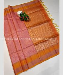 Copper Red and Orange kanchi pattu sarees with All over brocade design - KANP0017675