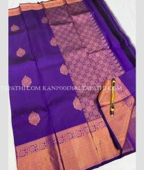 Purple and Golden kanchi pattu sarees with All over Buttas design - KANP0017681
