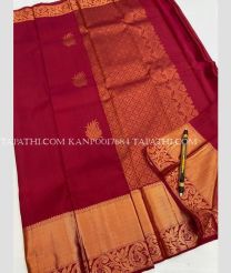 Red and Golden kanchi pattu sarees with All over Buttas design - KANP0017684