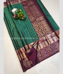Green and Dark Magenta kanchi pattu sarees with All over Buttas design - KANP0017671
