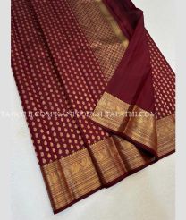 Maroon and Golden kanchi pattu sarees with All over Buttas design - KANP0017691