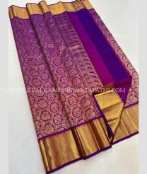Magenta and Purple kanchi pattu sarees with All over Jari design - KANP0017689