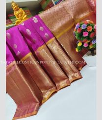 Hot Pink and Copper kanchi pattu sarees with All over Buttas design - KANP0017711