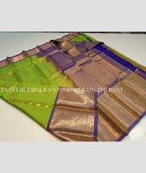 Parrot Green ad Purple kanchi pattu sarees with All over Buttas design - KANP0017715