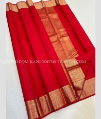 Red and Golden kanchi pattu sarees with Jari Border design - KANP0017749
