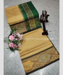 brown and green colour kanchi pattu sarees with Plain design - KANP0017755