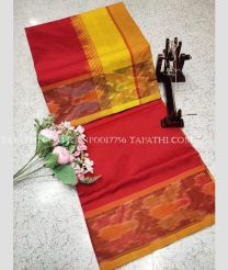 yellow and magenta red colour kanchi pattu sarees with Plain design - KANP0017756