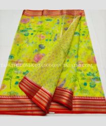 Emerald Green and Red kota sarees with All over Printed design - KOTA0000205