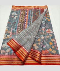 Grey and Red kota sarees with All over Printed design - KOTA0000207