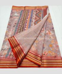 Lite Brown and Red kota sarees with All over Printed design - KOTA0000208