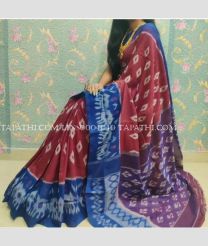 Maroon and Blue linen sarees with All over Digital Printed design - LINS0004040