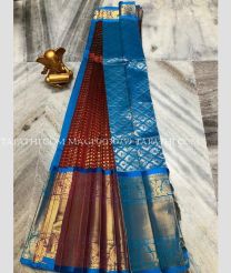 silver and coffee colour mangalagiri pattu sarees with Kanchi Border design - MAGP0030759