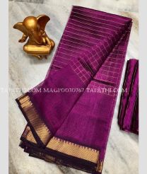 purple colour mangalagiri pattu sarees with All over Checks design - MAGP0030767