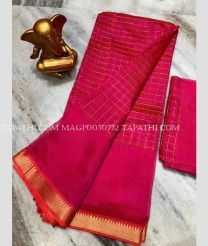 magenta red colour mangalagiri pattu sarees with All over Checks design - MAGP0030772