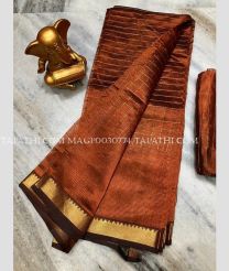 brown colour mangalagiri pattu sarees with All over Checks design - MAGP0030774