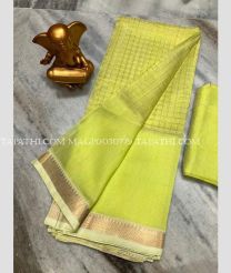 light yellow colour mangalagiri pattu sarees with All over Checks design - MAGP0030779