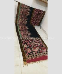 Black and Red mangalagiri pattu sarees with All over Pen Kalamkari design - MAGP0030792