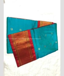 Orange Saree with Blue Border color kuppadam pattu handloom saree with kanchi boarder in rich and vibrant colours design