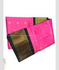 Pink with Mehndi Green Border color kuppadam pattu handloom saree with kanchi boarder in rich and vibrant colours design