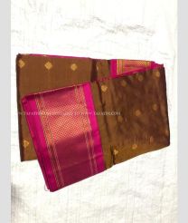 Cream colour with Royal Blue Border kuppadam pattu handloom saree with kanchi boarder in rich and vibrant colours design