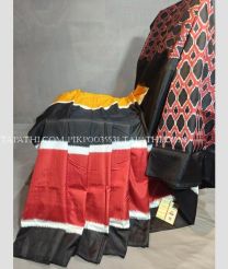 Black and Red pochampally ikkat pure silk sarees with All over Pochampally ikkat design - PIKP0035531