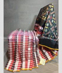 Black and White pochampally ikkat pure silk sarees with All over Pochampally ikkat design - PIKP0035534